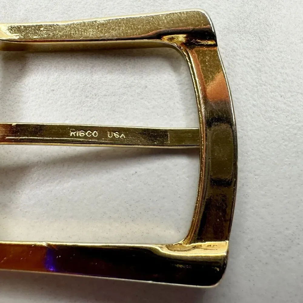 Ribco Vintage Gold Tone Simple Basic Belt Buckle Made in USA